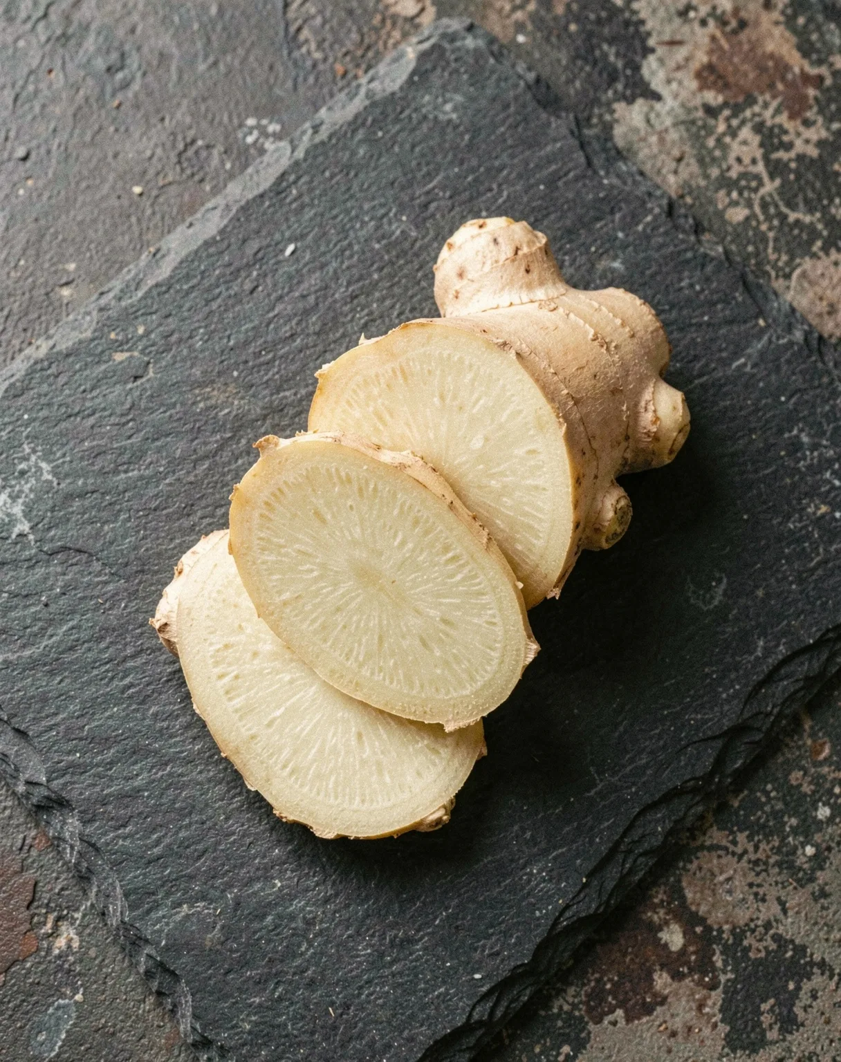 Botanical detail of ginger root